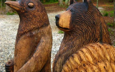 Bird-Bear carvings wedding gift