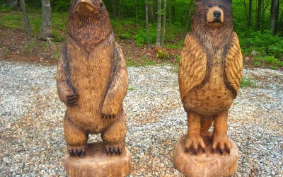 Bird-Bear carvings wedding gift