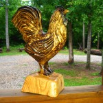 Rustic Rooster, Reclaimed Ash Wood, right view