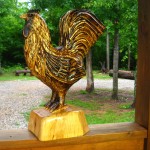 Rustic Rooster, Reclaimed Ash Wood, left view